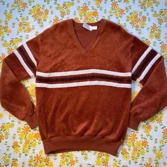 Vintage 1970’s Stripe V-Neck Sweater